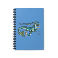 Medieval Seahorse and Fish Ruled Spiral Notebook