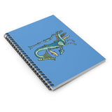 Medieval Seahorse and Fish Ruled Spiral Notebook