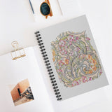 Art Nouveau Coiled Flowers Spiral Notebook - Ruled Line